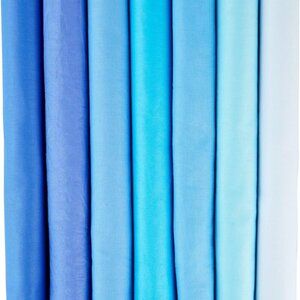 7PCS Blue Cotton Fabric Squares 20x20 for Quilting Craft & Sewing DIY